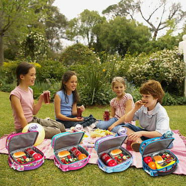 (NET) MOHCO Lunch Bag Kids Insulated Lunch Tote Bag for Boys and Girls with Adjustable Shoulder Strap and Durable Handle / 22049-FB