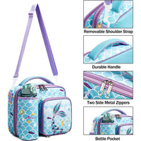 (NET) 22049-M MOHCO Lunch Bag Kids Insulated Lunch Tote Bag for Boys and Girls with Adjustable Shoulder Strap and Durable Handle