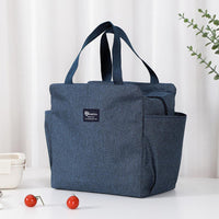 Portable Insulated Lunch Bag with Dual Side Pockets Thermal Lunch Tote Bag for Women Men Adults for Work Picnic School Office