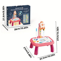 Trace & Draw Art LED Projector Drawing Board - Pink Kids Rocket Painting Table