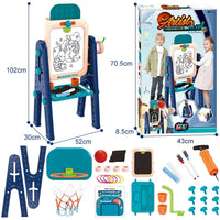 (Net) Multifunctional Double-Sided Basketball Hoop Learning Magnetic Writing And Drawing Board Table For Kids