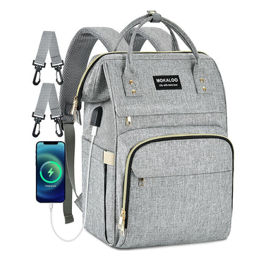 (Net) Large Baby Bag, Multi-functional Travel Back Pack, Anti-Water Maternity Nappy Bag Changing Bags 35*16*28CM