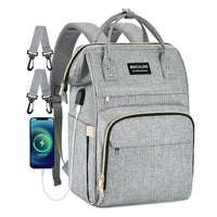 (Net) Large Baby Bag, Multi-functional Travel Back Pack, Anti-Water Maternity Nappy Bag Changing Bags 35*16*28CM