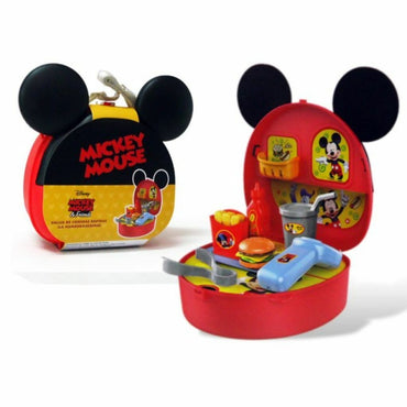 Mickey Mouse Fast Food Toy Suitcase Hamburger Set Birthday Gift Children Toy