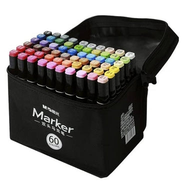 (NET) M&G Double-tip Square Art Marker / 60 colors in a bag