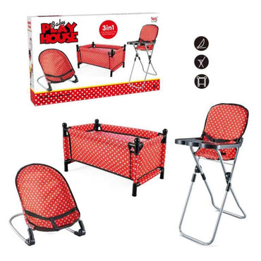 (Net) 3-in-1 Doll Play House Pretend Set - Inspire Endless Imaginative Adventures