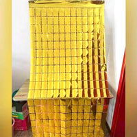 Foil Fringe Curtain Square Gold
