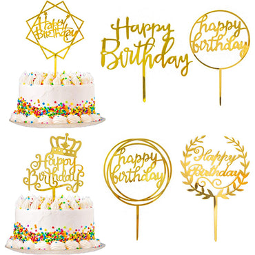 Gold Cake Topper Acrylic 1 pc