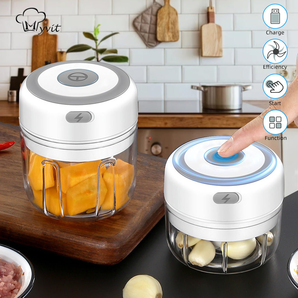 Mini Garlic Chopper, Electric Food Processor, Garlic Mincer Portable  Processor for Chop Onion Ginger Vegetable Pepper Spice Meat