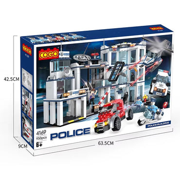 Build Block Bricks Police Station Helicopter Building Blocks Toy Set