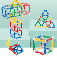 Magnet Stick and Balls construction Magnetic Bars Metal Balls Satisfaction Extreme Pressure Relief Magnetic Games 128 pcs