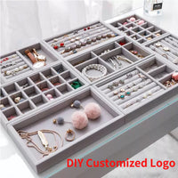 Handmade DIY Jewelry Box Drawer Storage Organizer Soft Velvet Jewelry Tray /6920233842205