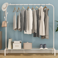 Single Pole Retractable Hanger Clothes Horse - White Color / TM0060