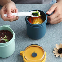 (net) Portable Breakfast  Cup Soup Container Nut Yogurt Mug Snack Cup Microwave with Lid Spoon Mug