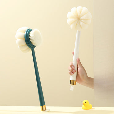 2 In 1 Double-Sided Bath Brush  Shower Body Brush with Bristles and Loofah