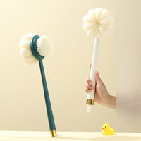 2 In 1 Double-Sided Bath Brush  Shower Body Brush with Bristles and Loofah