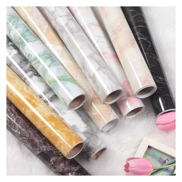 Glossy Kitchen White Peel And Stick Self Adhesive Waterproof Marble Wallpaper Sticker