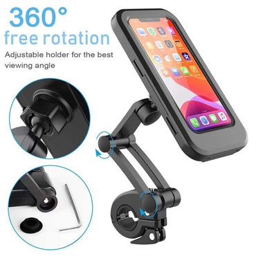 360 All Inclusive Waterproof Case Bicycle Phone Holder Adjustable Bike Handlebar Metal Case Cover Holder
