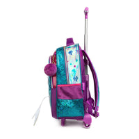 MYHSBYO Girls Children's Roller Backpack with Wheels Trolley School Bag Waterproof Travel Luggage for Children Girls