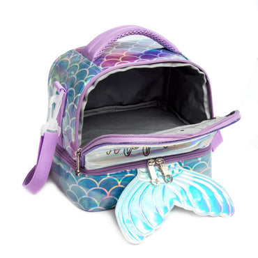 (NET) MOHCO Kids Lunch Bag Insulated Bento Cooler Bag Two compartments Cooler for Boys and Girls with Adjustable Strap Travel Lunch Tote / 11802