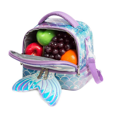 (NET) MOHCO Kids Lunch Bag Insulated Bento Cooler Bag Two compartments Cooler for Boys and Girls with Adjustable Strap Travel Lunch Tote / 11802