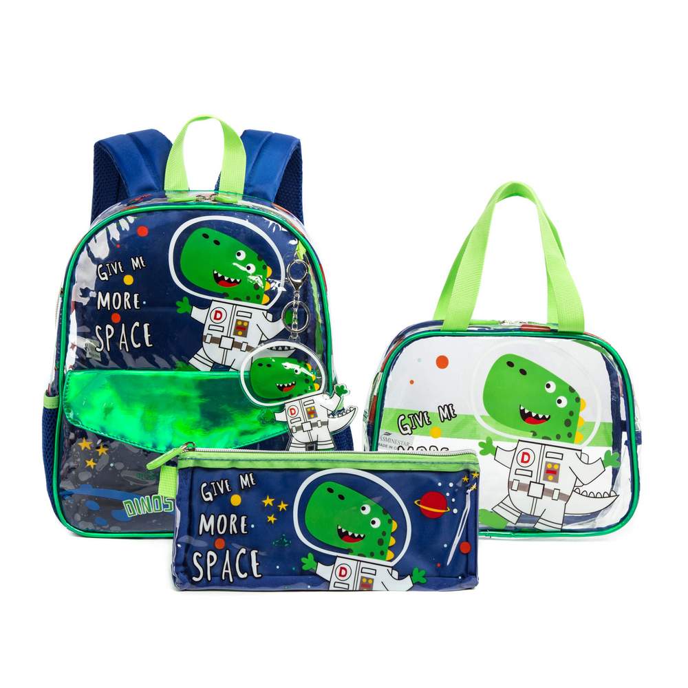 NET) Dinostronaut Backpack Transparent Toddler Set Of Pcs 131014-