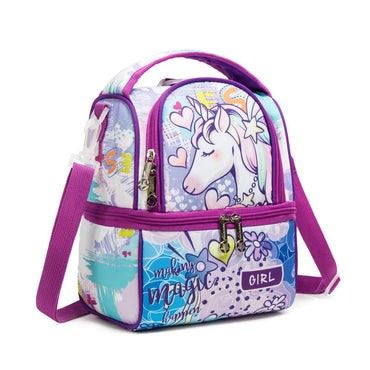 (NET) Kids Lunch Bag Insulated Cooler Bento Bag With Two Compartments School Travel Lunch Tote / 20230319A