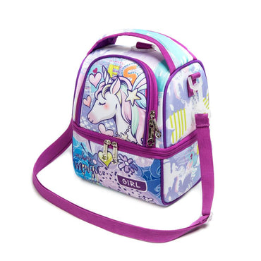 (NET) Kids Lunch Bag Insulated Cooler Bento Bag With Two Compartments School Travel Lunch Tote / 20230319A
