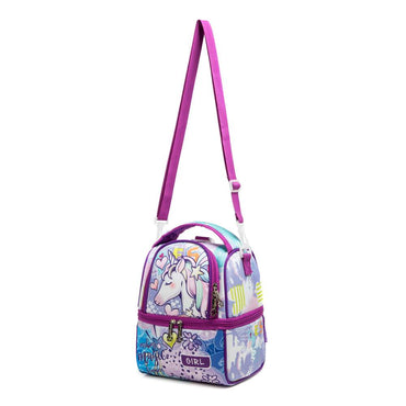 (NET) Kids Lunch Bag Insulated Cooler Bento Bag With Two Compartments School Travel Lunch Tote / 20230319A