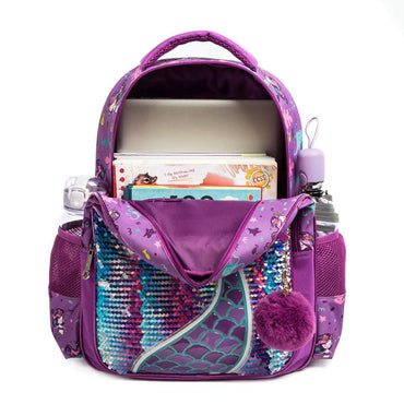 (NET) School Backpack Girls Sequin Backpack With Lunch Box Set Of 3 pcs / 1049-3