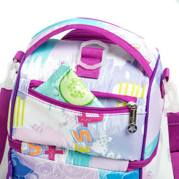 (NET) Kids Lunch Bag Insulated Cooler Bento Bag With Two Compartments School Travel Lunch Tote / 20230319A