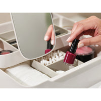 (Net) Viva Large Makeup Cosmetic Organizer with Removable Mirror