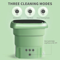 Folding Portable Washing Machine with Bucket Dryer Mini Underwear Washer Barrel Cleaning Socks Baby Clothes Outdoor Travel Home