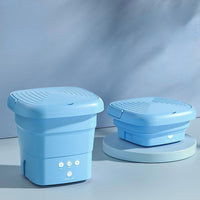 Folding Portable Washing Machine with Bucket Dryer Mini Underwear Washer Barrel Cleaning Socks Baby Clothes Outdoor Travel Home