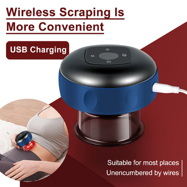 (Net) Vacuum cupping massager electric vacuum supply USB charging red temperature control vacuum cupping cup