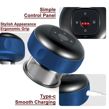 (Net) Vacuum cupping massager electric vacuum supply USB charging red temperature control vacuum cupping cup
