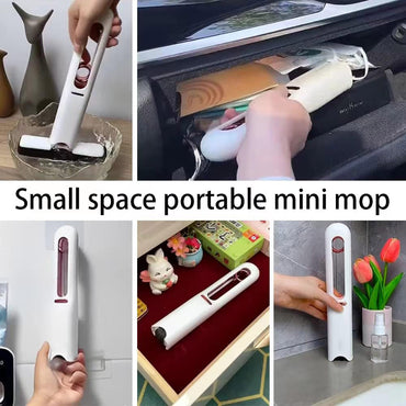 Portable Mini Mop Self-Squeeze Mini Mop for Small Spaces Wet and Dry Desktop Cleaning Mini Mop / 86577 / KN-312