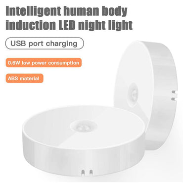 (NET) LED Motion Sensor Wireless Body Induction Lamp Rechargeable Night Light Bedroom Washroom Lighting Decor Indoor Lights with USB Charging