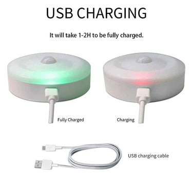 (NET) LED Motion Sensor Wireless Body Induction Lamp Rechargeable Night Light Bedroom Washroom Lighting Decor Indoor Lights with USB Charging