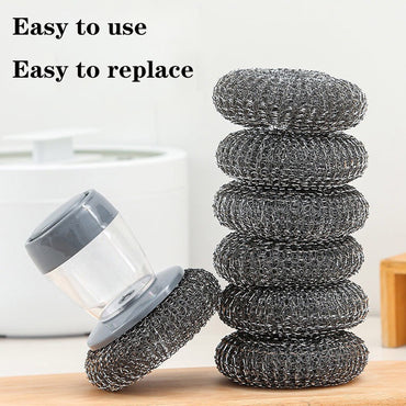 Soap Dispensing Palm Brush Scrub Cleaning Brush With Liquid Storage Tank Kitchen Dishwashing Brush For Pot Pan Sink Cleaning