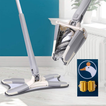 Microfiber X Shape Mop for Floor Cleaning Dust Mop with Self Wringing and Removable Washable Pad