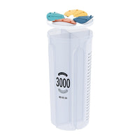 (net) Clear Airtight Cereal Storage Food Container with Lids for Sesame Flour Dry Food 3000ml