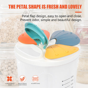(net) Clear Airtight Cereal Storage Food Container with Lids for Sesame Flour Dry Food 3000ml