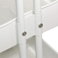 **NET**  3-Tier Metal Rolling Utility Cart with HandleMakeup Cart with Wheels Mobile Storage Serving Organizer for Kitchen Office Bar Salon - White