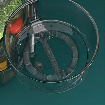 (Net) 4 Layer Round Acrylic Multifunctional Rotary Storage Basket with wheels Transparent Grey