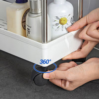 Modern Home 4 Tier Narrow Sliding Storage Organizer Rack for Laundry,Bathroom,Kitchen Rolling Cart (White)