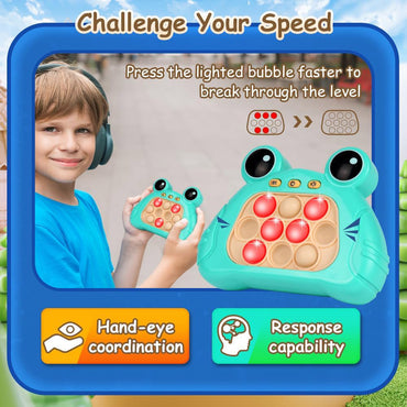 Frog Shaped Pop Push Bubble Fidget Game Machine Toy Creative Whack-a-mole Game Machine Toys for Kids / C-578