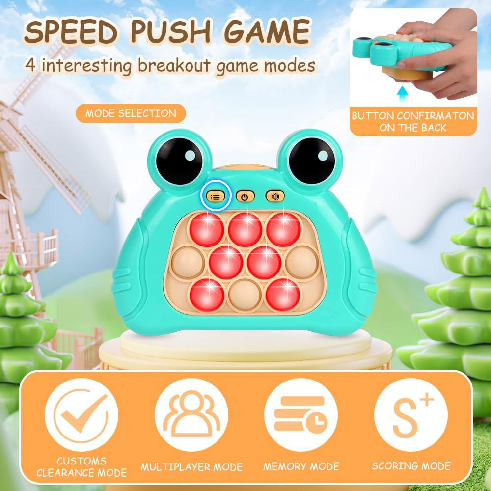 Frog Shaped Pop Push Bubble Fidget Game Machine Toy Creative Whack-a-m