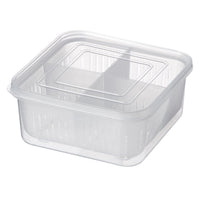 (Net) 4 In 1 Drain Box Refrigerator Fresh Keeping Storage Box Fruit Vegetable Drain Crisper Kitchen Garlic Sealed Container