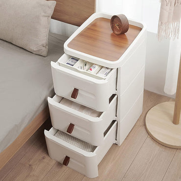 (Net) 4 Drawer Storage Cabinets Japanese Style Bedside Table Plastic Simple Multifunctional Storage Cabinets / 3804